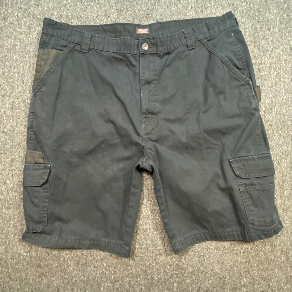 Genuine Dickies Cargo Shorts 42 Mens Black Ripstop Utility Workwear GR409BK